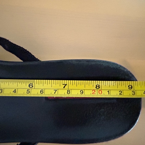 PRADA Vintage Flip Flops leather patent leather fabric w/silver buckle EUC  7 - Picture 9 of 10